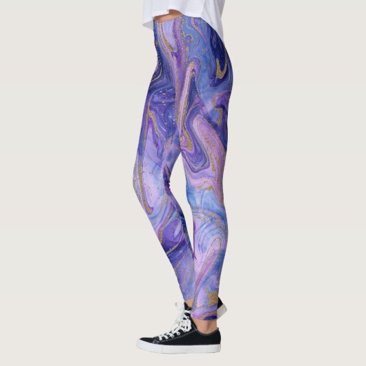 Ethereal Cotton Candy Marble Fantasy Watercolor Leggings (Links)