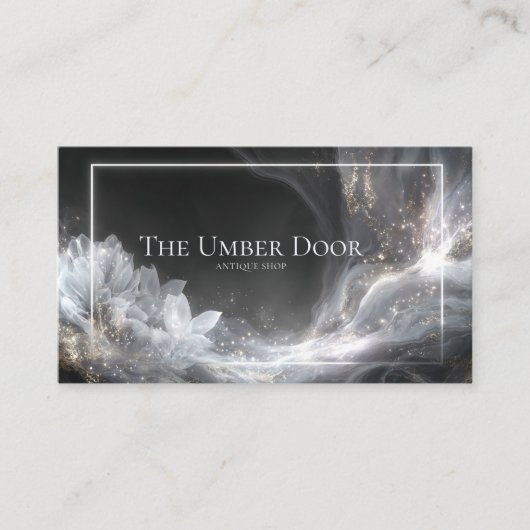 Ethereal Crystal Blume Gold Dust Black Visitenkarte (Vorderseite)