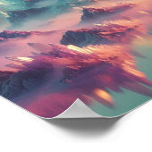 Ethereal Crystal Mountains in Pastel Horizon Poster (Ecke)