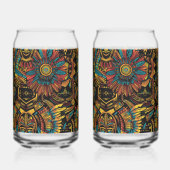 Ethereal Cyan "Aztec Dream" 16oz Glas Tumblers (Links)