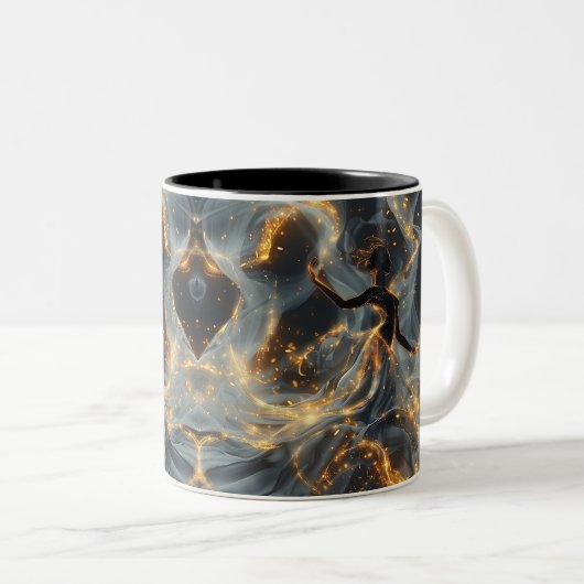 Ethereal Dance of Light, Enchanting Art, Gift for Zweifarbige Tasse (VorderseiteRechts)