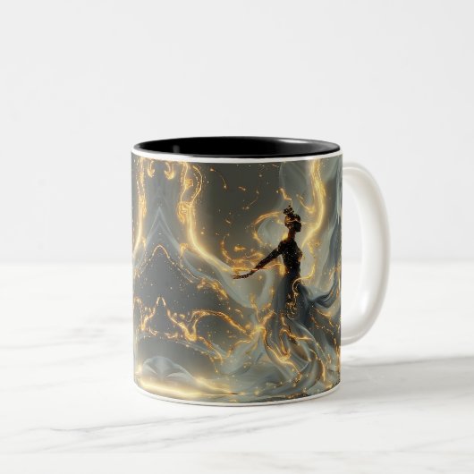 Ethereal Dance of Light, Enchanting Art, Gift for Zweifarbige Tasse (VorderseiteRechts)
