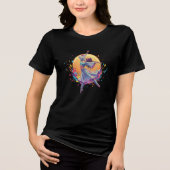 Ethereal Dancer Flowing Skirt Neon Art Tri-Blend Shirt (Vorderseite)