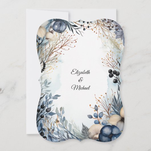 Ethereal Delicate Watercolor Serene Foliage Einladung (Rückseite)