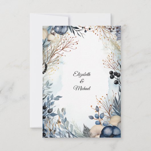 Ethereal Delicate Watercolor Serene Foliage Einladung (Rückseite)