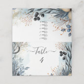 Ethereal Delicate Watercolor Serene Foliage Platzkarte (Außenseite Aufgefaltet)