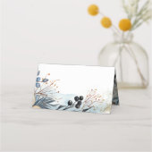 Ethereal Delicate Watercolor Serene Foliage Platzkarte (Rückseite)