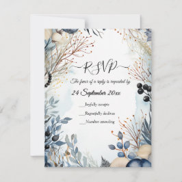 Ethereal Delicate Watercolor Serene Foliage RSVP Karte
