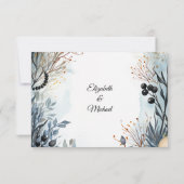Ethereal Delicate Watercolor Serene Foliage RSVP Karte (Rückseite)