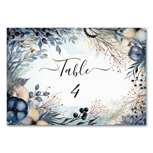 Ethereal Delicate Watercolor Serene Foliage Tischnummer (Vorderseite)