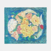 Ethereal Dove Bloom Fleecedecke (Vorderseite (Horizontal))