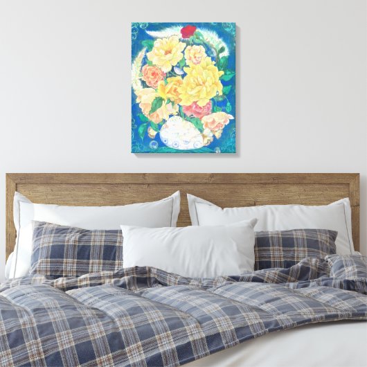 Ethereal Dove Bloom Leinwanddruck (Insitu (Schlafzimmer))