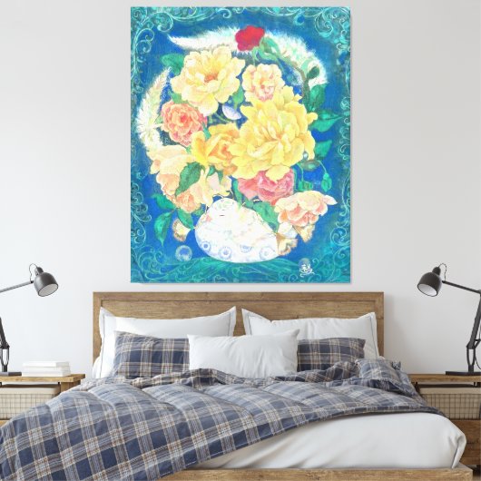 Ethereal Dove Bloom Leinwanddruck (Insitu (Schlafzimmer))