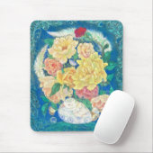 Ethereal Dove Bloom Mousepad (Mit Mouse)
