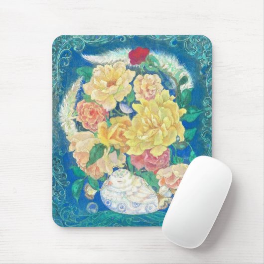 Ethereal Dove Bloom Mousepad (Mit Mouse)