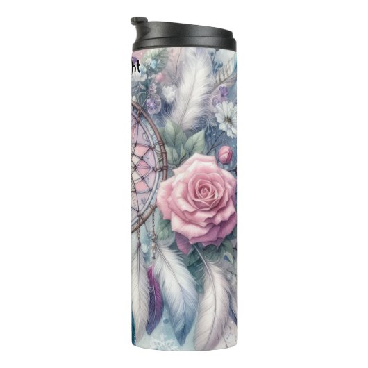 Ethereal Dreamcatcher mit rosa Rosen Thermosbecher (Nach rechts gedreht)