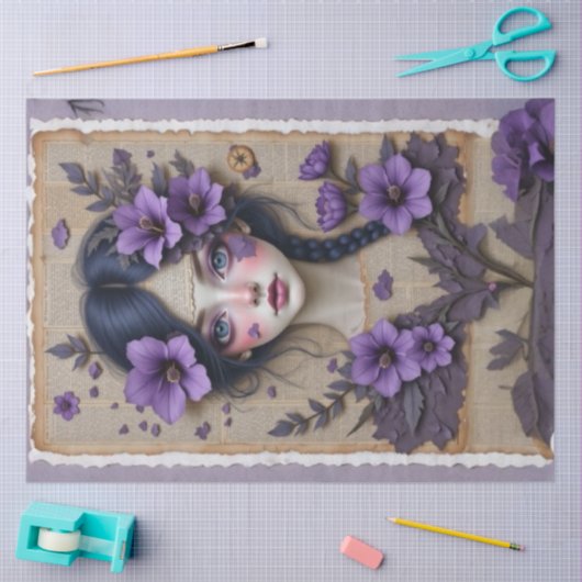 Ethereal Dreamer | Lila Entpackpapier für Frühjahr Seidenpapier (Basteln)