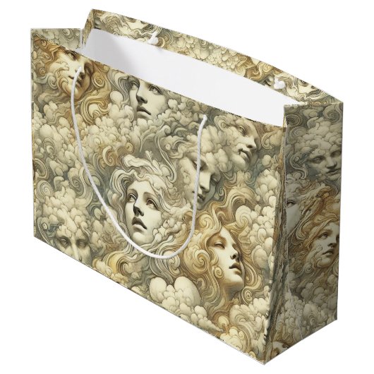 Ethereal Drift - Gothic Viktorianisch Große Geschenktüte (Rückseite Schrägansicht)