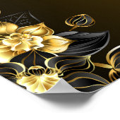 Ethereal Einheit, Schwarz und Gold Grafik Kunst Poster (Ecke)