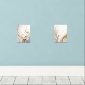 Ethereal Elegance: Abstract White Blooms with Flui Bilderwand Sets (Holzboden)