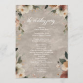 Ethereal Elegance Beige Ecru Hochzeitsfeier Programm (Rückseite)