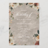 Ethereal Elegance Beige Ecru Hochzeitsfeier Programm (Vorderseite)