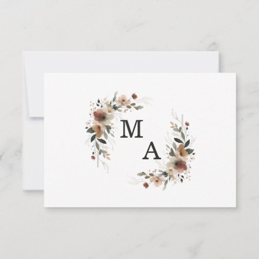 Ethereal Elegance Classic White Boho Wedding RSVP Karte (Rückseite)