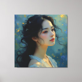 Ethereal Elegance - Die Frau des Geheimnisses Leinwanddruck