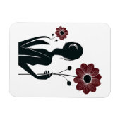 Ethereal Elegance - Frauen und Blume Magnet (Horizontal)