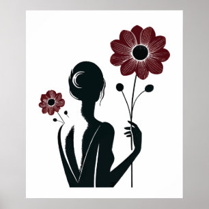 Ethereal Elegance - Frauen und Blume Poster