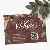 Ethereal Elegance Garnet Wedding Website QR Code Begleitkarte