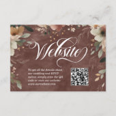 Ethereal Elegance Garnet Wedding Website QR Code Begleitkarte (Vorderseite)