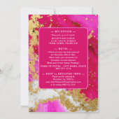 Ethereal Elegance: Heiß rosa geode Inspiriert Hoch Einladung (Rückseite)