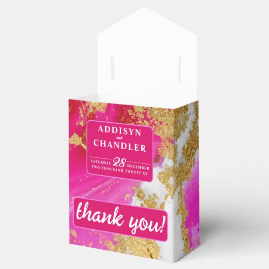 Ethereal Elegance: Heiß rosa geode Inspiriert Hoch Geschenkschachtel (Geöffnet)