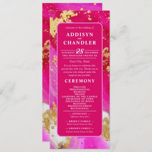 Ethereal Elegance: Heiß rosa geode Inspiriert Hoch Programm (Vorne/Hinten)