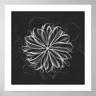 Ethereal Elegance: Himmelsweiße Blume Poster