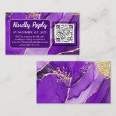 Ethereal Elegance: Lila geode-Inspiriert Hochzeit Begleitkarte (Vorne/Hinten)