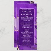 Ethereal Elegance: Lila geode-Inspiriert Hochzeit Programm (Vorne/Hinten)