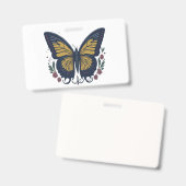Ethereal Elegance: Romantischer Schmetterling Ausweis (Vorder- & Rückseite)