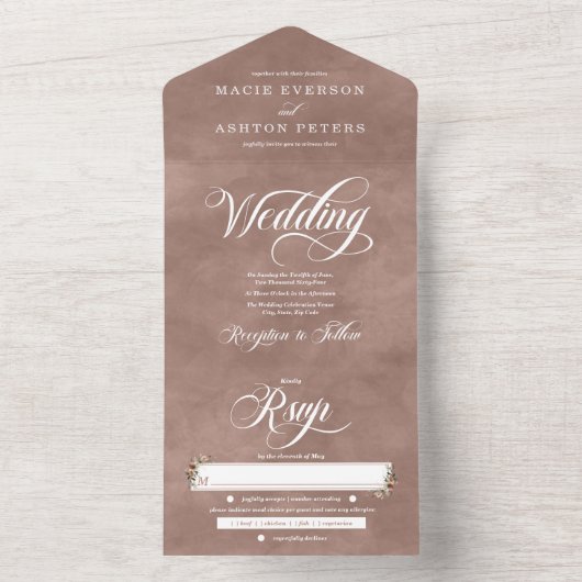 Ethereal Elegance Rosewood All In One Einladung (Innen Boden)