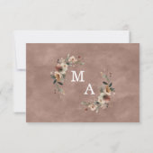 Ethereal Elegance Rosewood Boho Floral Wedding RSVP Karte (Rückseite)