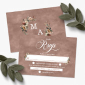 Ethereal Elegance Rosewood Boho Floral Wedding RSVP Karte