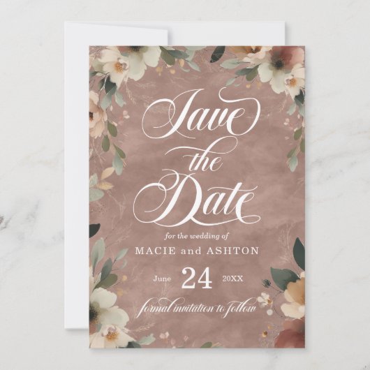 Ethereal Elegance Rosewood Save The Date (Vorderseite)