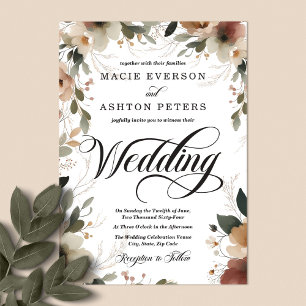 Ethereal Elegance Rustic Boho Wildblume Wedding Einladung