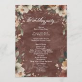 Ethereal Elegance Rustic Garnet Hochzeit Zeremonie Programm (Rückseite)