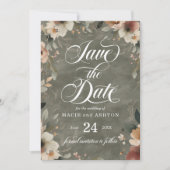 Ethereal Elegance Sage Whisper Wassercolour Hochze Save The Date (Vorderseite)