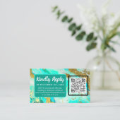 Ethereal Elegance Türkis Geode Inspiriert Hochzeit Begleitkarte (Stehend Vorderseite)