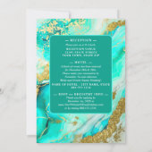 Ethereal Elegance Türkis Geode Inspiriert Hochzeit Einladung (Rückseite)