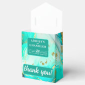 Ethereal Elegance Türkis Geode Inspiriert Hochzeit Geschenkschachtel (Geöffnet)