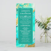 Ethereal Elegance Türkis Geode Inspiriert Hochzeit Programm (Stehend Vorderseite)